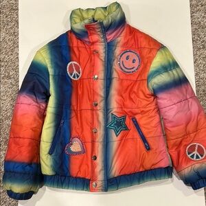 Hannah Banana Colorful Peace and Smile Puffer Jacket